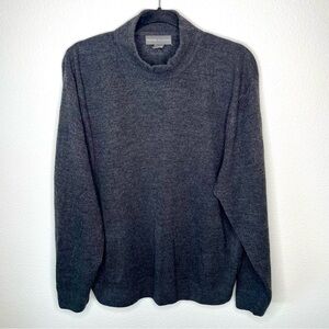 Vintage Tricots St Raphael Charcoal Gray High Neck Cozy Warm Sweater Size XXL